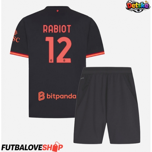 Dres AC Milan Adrien Rabiot #12 Tretina pre deti 2026-27 Krátky Rukáv (+ trenírky)